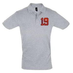 AMERICAN COLLEGE USA Polo's met korte mouwen voor dames en heren, Grijs, L