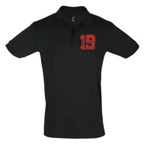 AMERICAN COLLEGE USA Polo's met korte mouwen voor dames en heren, Zwart, XL