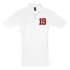 AMERICAN COLLEGE USA Polo's met korte mouwen voor dames en heren, Wit, L