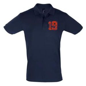 AMERICAN COLLEGE USA Polo's met korte mouwen voor dames en heren, Marineblauw, S