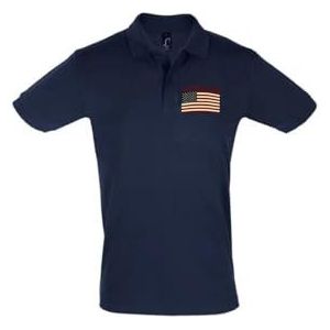 AMERICAN COLLEGE USA Polo's met korte mouwen voor dames en heren, Marineblauw, L