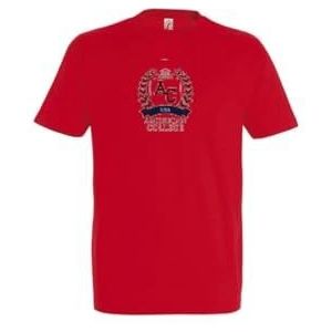 AMERICAN COLLEGE USA T-Shirts Polo's Sweatshirts en Vesten Sport Ademend Casual Print Nieuwe Collectie 2024 Unisex Kleding Mannen Vrouwen Model AC204 Rood Maat XL, Rood, XL