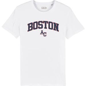 AMERICAN COLLEGE USA T-shirts met korte mouwen voor dames en heren, Wit, S