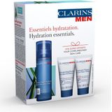 Clarins - Men Hydrate - Geschenkset - 50ml Super Moisture Balm - 30ml Shampoo & Shower Gel - 30ml Active Face Wash