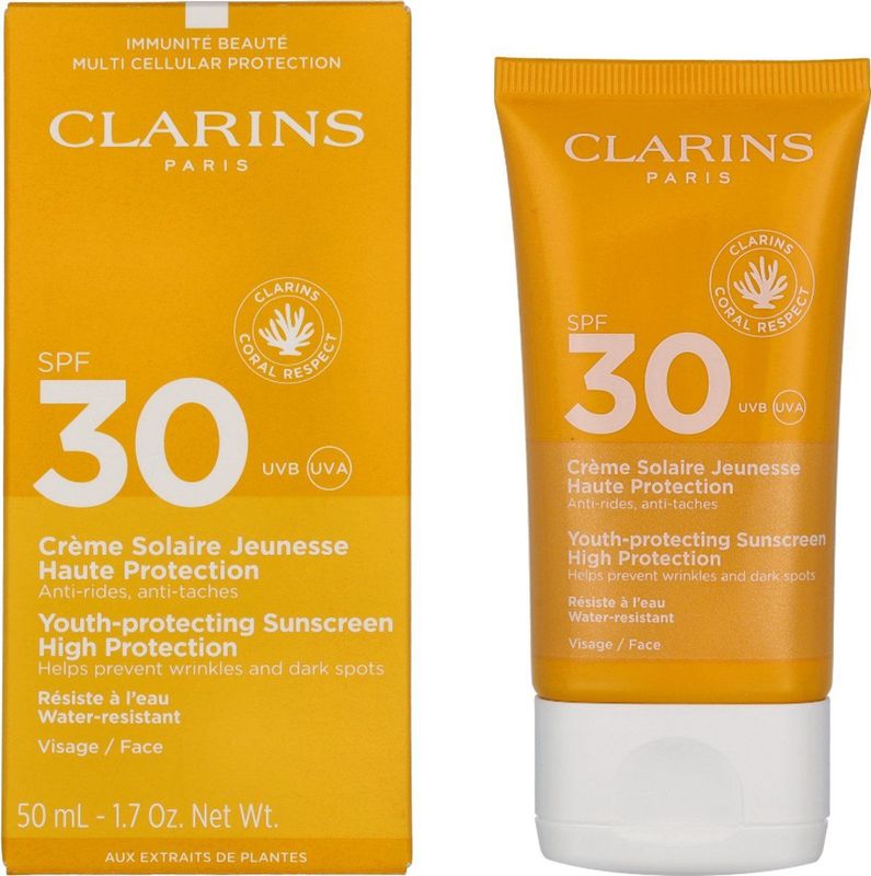 Clarins Damen Gesichtspflege Sonnencreme für Jugendliche Anti-Aging-Sonnencreme mit LSF 30+
