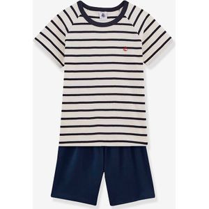 Petit Bateau - Pyjashort - Blauw - Katoen - Gestreept Motief