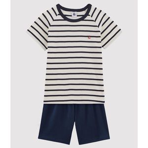 Petit Bateau Pyjacourt voor jongens, Marshmallow/Smoking Blue, 12 Jaren