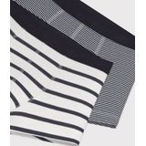 Petit Bateau - Onderhemden - 2-pack - Wit/Navy Gestreept - Katoen