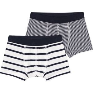 Petit Bateau - Boxershorts - Blauw + Wit - Katoen - Set van 2