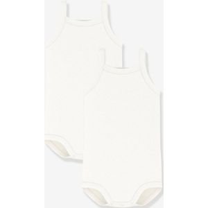 Petit Bateau - Rompertjes - Wit - Biologisch Katoen - Set van 2
