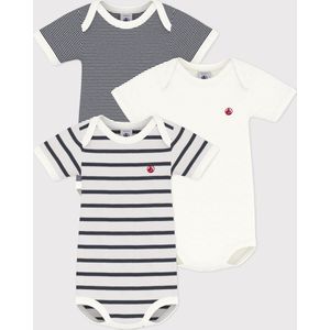 PETIT BATEAU - Rompertjes - Wit - Katoen - Set van 3