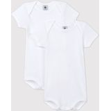 Set van 2 rompertjes PETIT BATEAU. Katoen materiaal. Maten 2 jaar - 86 cm. Wit kleur