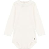 Petit Bateau - Babybody - Katoen - Wit - Lange Mouwen, Kraagje, Drukknoopsluiting
