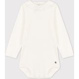Petit Bateau - Babybody - Katoen - Wit - Lange Mouwen, Kraagje, Drukknoopsluiting