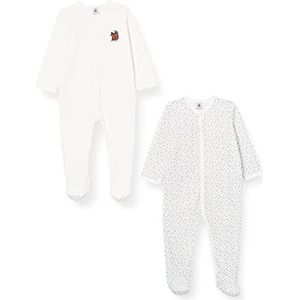 Petit Bateau A05a9 Juego de pijama uniseks kinderen (2 stuks), Marshmallow/Multico + Marshmallow