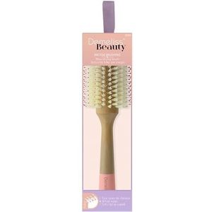 Demeliss Beauty - Haarborstel – Brushing – houten borstel – diameter 32 mm – alle haartypes – dubbele hoogte noppen van nylon