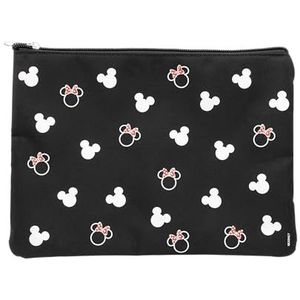 DISNEY Minnie Mouse, platte tas, zwart, reistas, ideaal voor Mickey en Minnie, zwart, groot, plat etui, zwart., Platte etui