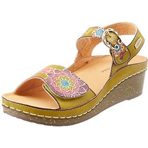 LAURA VITA Dames Facscineo 0122 Wedge Sandalen, groen, 42 EU