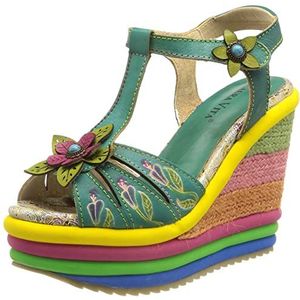 LAURA VITA Louiseo 31 Wedge Sandalen voor dames, blauw, 41 EU