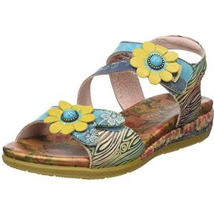 Laura Vita Laliao 54, platte sandalen voor dames, Turkoois, 38 EU