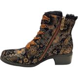 Laura Vita - EMCMAO-45 - Enkellaarsjes - Bruin - Bloemenprint - Gothic Victoriaans