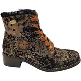 Laura Vita - EMCMAO-45 - Enkellaarsjes - Bruin - Bloemenprint - Gothic Victoriaans