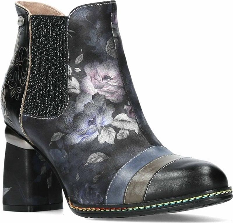 Laura Vita - Enkellaarsjes - Gemengde Kleuren - Bloemenprint - Hoge Hak