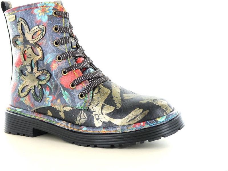 Laura Vita - INCASO - Hoge Veterschoen - Brons Multi Color - Dames