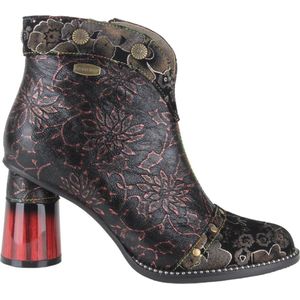 Enkellaarsjes - Zwart - Leer - Ritssluiting - Blokhak