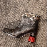 Enkellaarsjes - Zwart - Leer - Ritssluiting - Blokhak