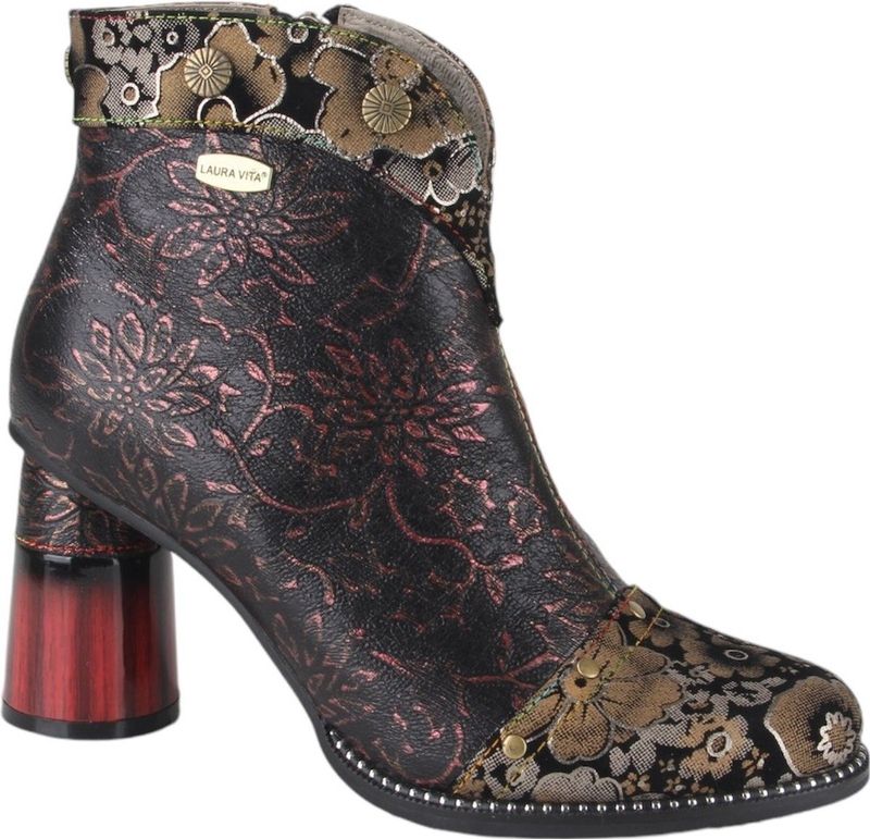 Enkellaarsjes - Zwart - Leer - Ritssluiting - Blokhak