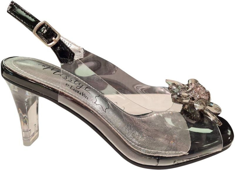 Laura Vita - Mira 01 - Open Pump - Zwart - Leer