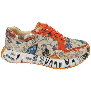 Laura Vita - Burton 127 - Dames Sneakers - Oranje - Leer/Textiel