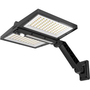 Lumisky Zonnelamp 2 koppen zwart krachtige verlichting LED wit CLIPPER BLACK 37cm met draaibare bewegingsmelder