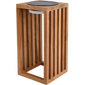 Lumisky CHENNAI warm wit LED zonne-lantaarn van massief teakhout H30cm