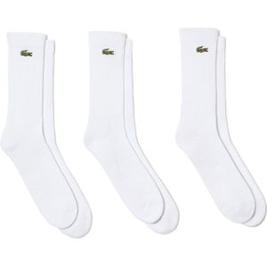 Lacoste Sokken X3 Crew Logo - Wit - 3 Stuks
