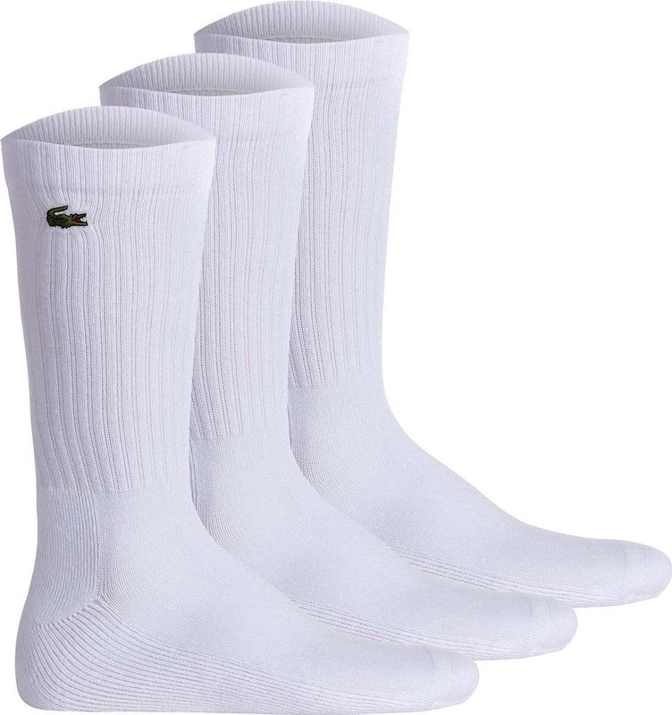 Lacoste Sokken X3 Crew Logo - Wit - 3 Stuks