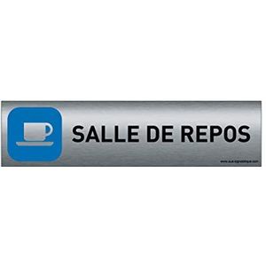Aua Signature – deurbordje van geborsteld aluminium met aluminium sign – 200 x 50 mm – dubbelzijdig plakband op de achterkant – uv-druk direct op het aluminium (geen lijm) (rustplaats)