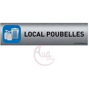 Aua Signature deurbordje van geborsteld aluminium met aluminium sign – 200 x 50 mm – dubbelzijdig plakband op de achterkant – uv-druk direct op het aluminium (geen lijm) (afvalemmer).