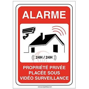 Aua Signature – bord voor privépersonen, met alarm, videobewaking, 24 uur/24 – 300 x 420 mm, PVC 1,5 mm