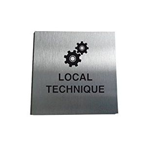 AUA SIGNALETIQUE - Plaat van geborsteld aluminium, lokale technieken, 02-130 x 130 mm