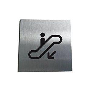 AUA SIGNALETIQUE - Geborstelde Alu plaat roltrap 03-130x130 mm