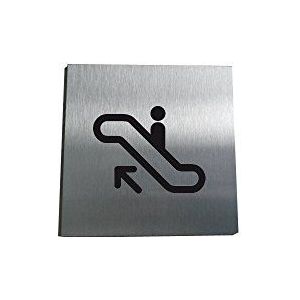 AUA SIGNALETIQUE - Geborstelde Alu plaat roltrap 02-130x130 mm