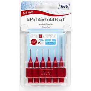 Tepe Interdentale Rager Origineel-0.5 Mm, Rood (Blister 6 Stuks) - 3 Stuks - Voordeelverpakking