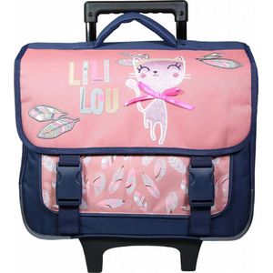 Lili lou meisjes boekentas schooltrolley 34x14x38