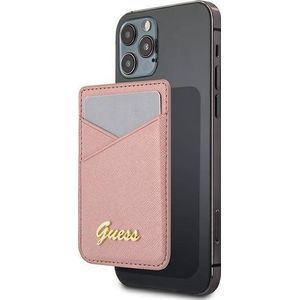 GUESS Wallet Card Slot GUWMSSASLPI MagSafe Saffiano roze/roze