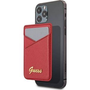 Pasjeshouder Magsafe Geschikt voor Apple iPhone 12 Magnetic Fixing Guess Saffiano rood