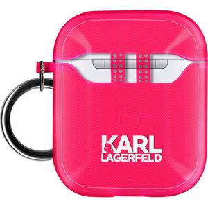 Siliconen gel Airpods case met haak Choupette Ikonik Karl Lagerfeld Roze