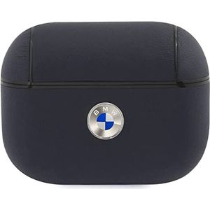 BMW Leren Etui Zilver Logo, Hoofdtelefoon Tassen + Beschermende Covers, Blauw