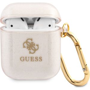 Guess 4G TPU Glitter Case voor Apple Airpods 1 & 2 - Goud